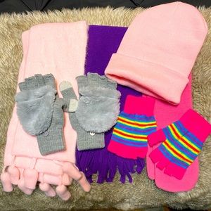 Assorted little girls scarves and gloves. So cute